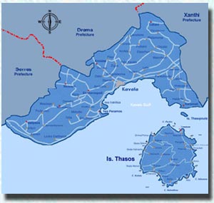 Thassos - Kavala Map